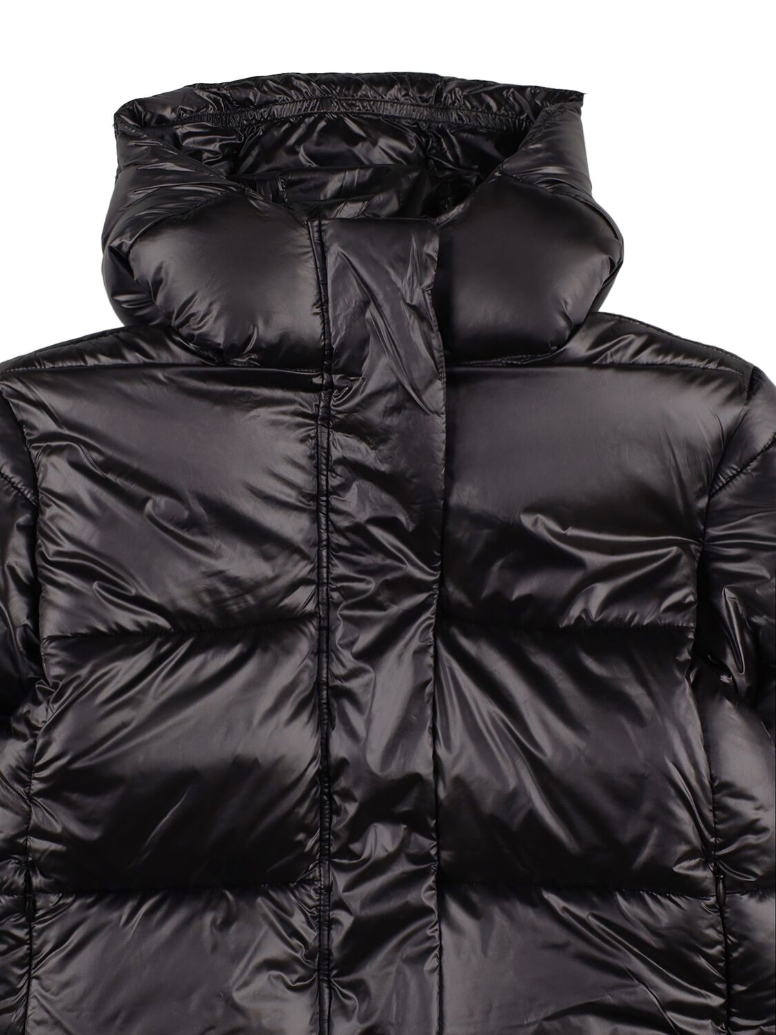 Shop Save The Duck Hooded Nylon Puffer Jacket In Black
