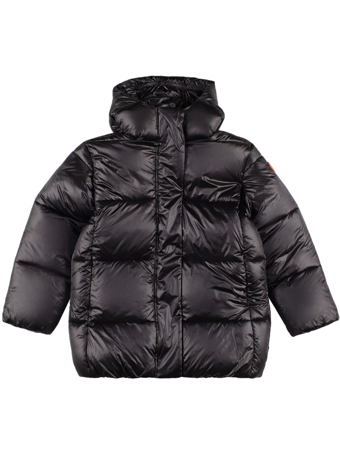 Save The Duck Kids' Hooded Nylon Puffer Jacket In Black