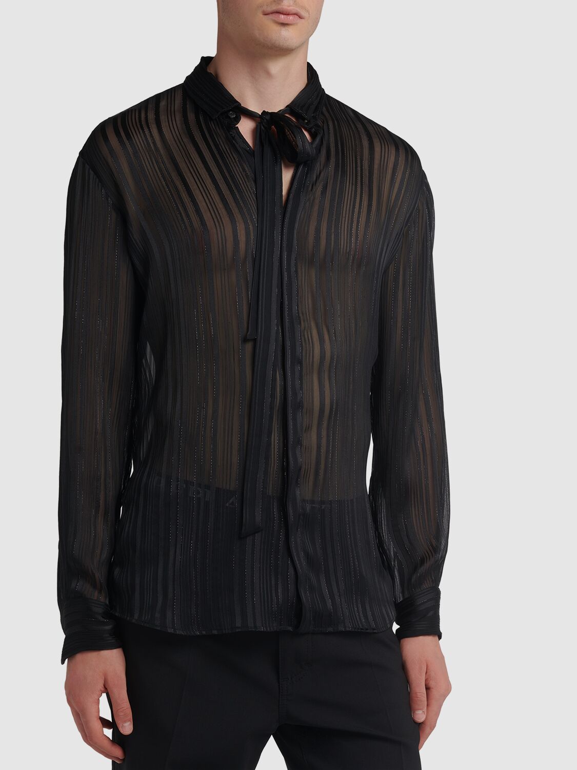 Shop Dsquared2 Dan Relaxed Fit Lurex Shirt In Black