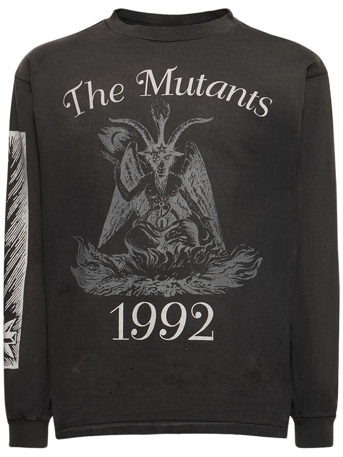 Saint Michael The Mutants Long Sleeve T-shirt In Black,white