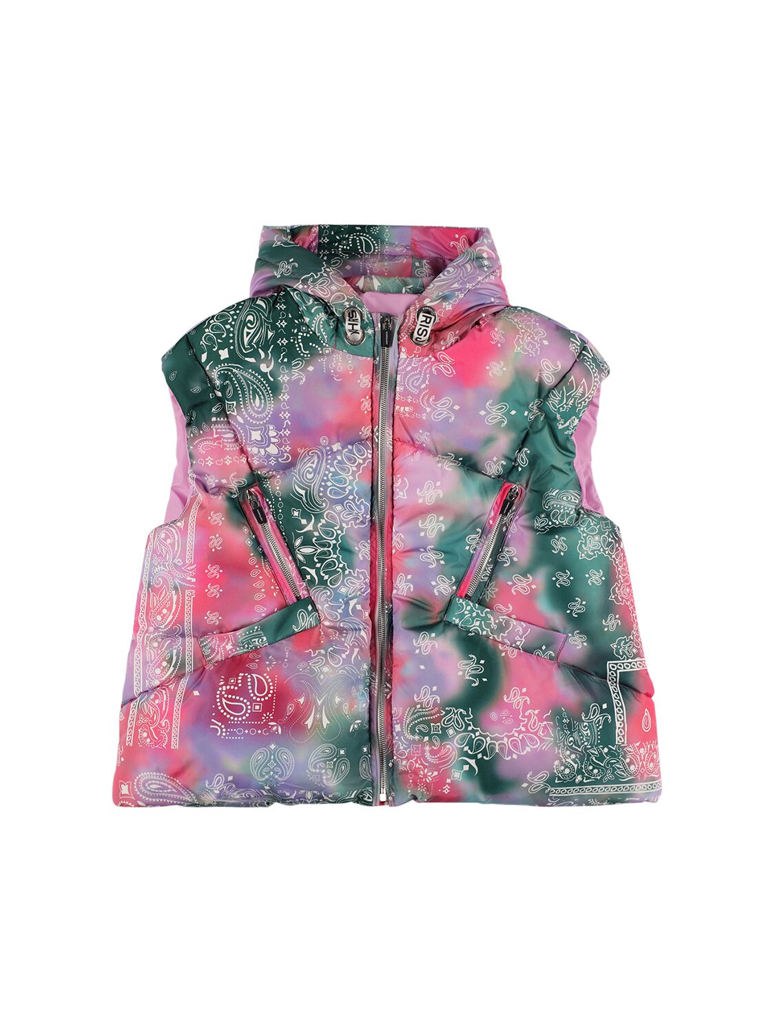 Image of Bandana Print Quilted Nylon Down Vest