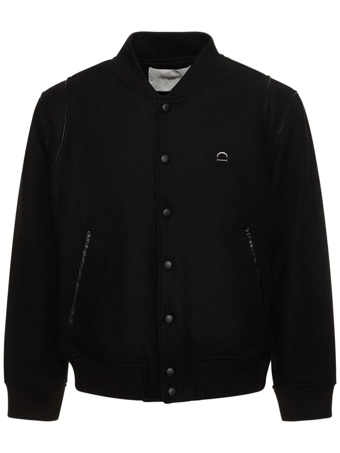 Dunst Unisex Wool Varsity Jacket In Black