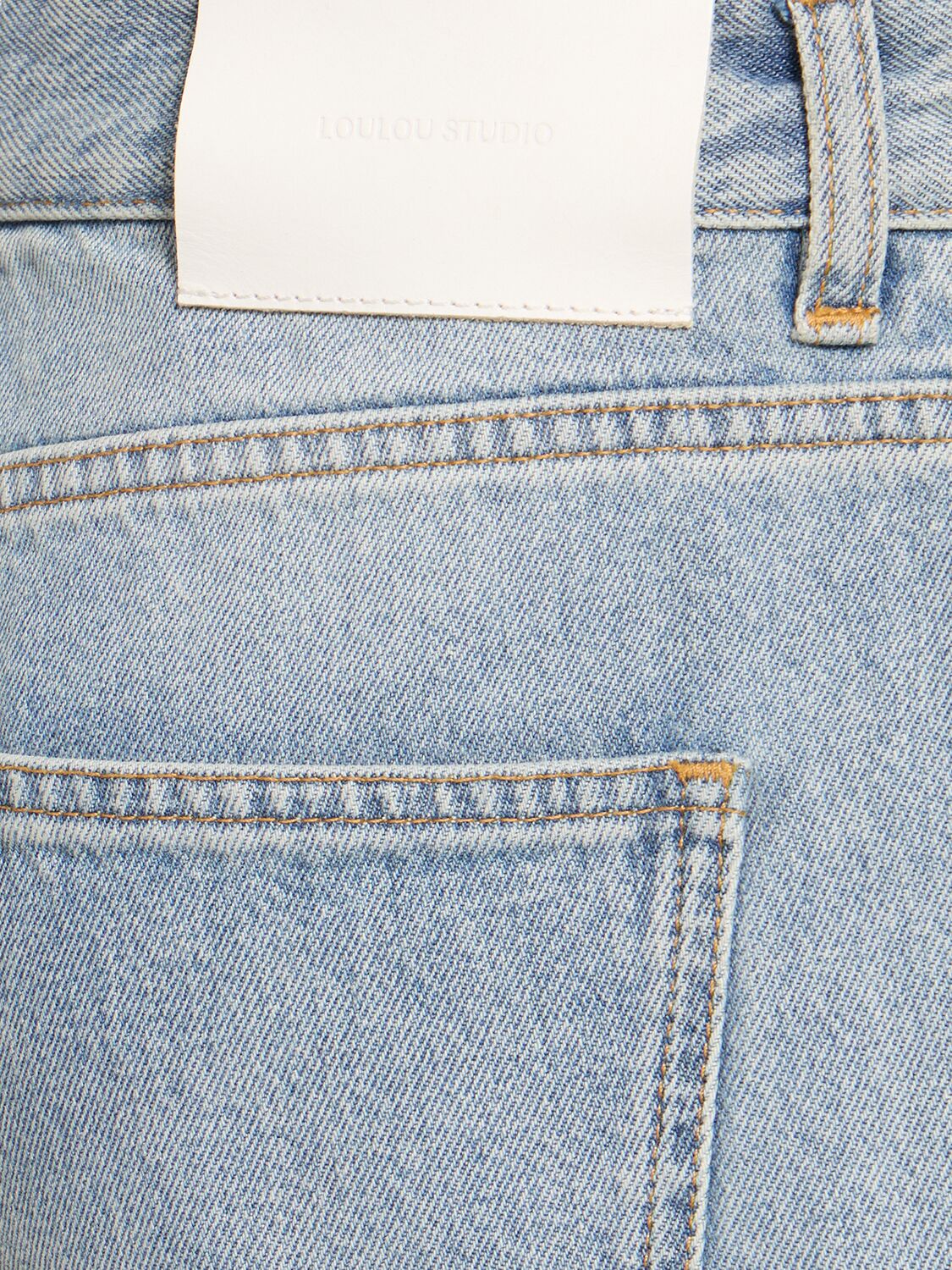 Shop Loulou Studio Samur Cotton Denim Jeans In Hellblau