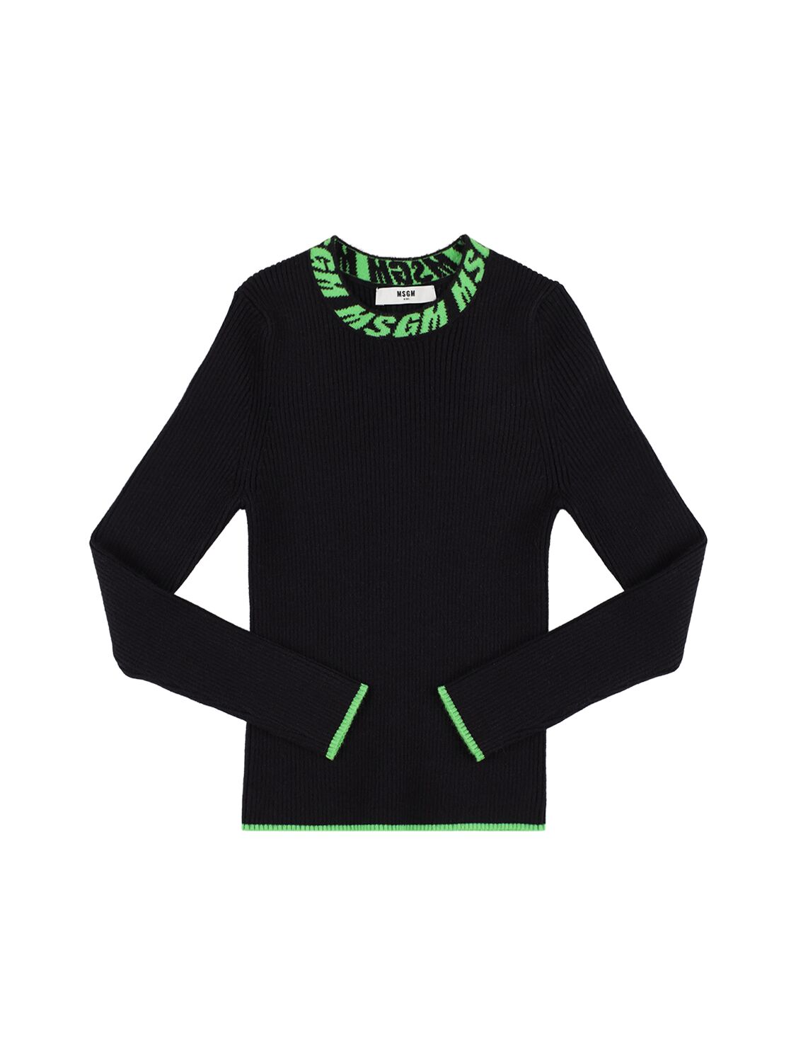 Ribbed Nylon Blend Sweater W/logo – KIDS-GIRLS > CLOTHING > KNITWEAR