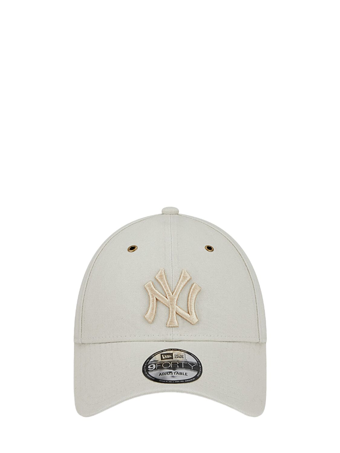 New Era 9forty Ny Yankees Washed Canvas Hat In Beige,white
