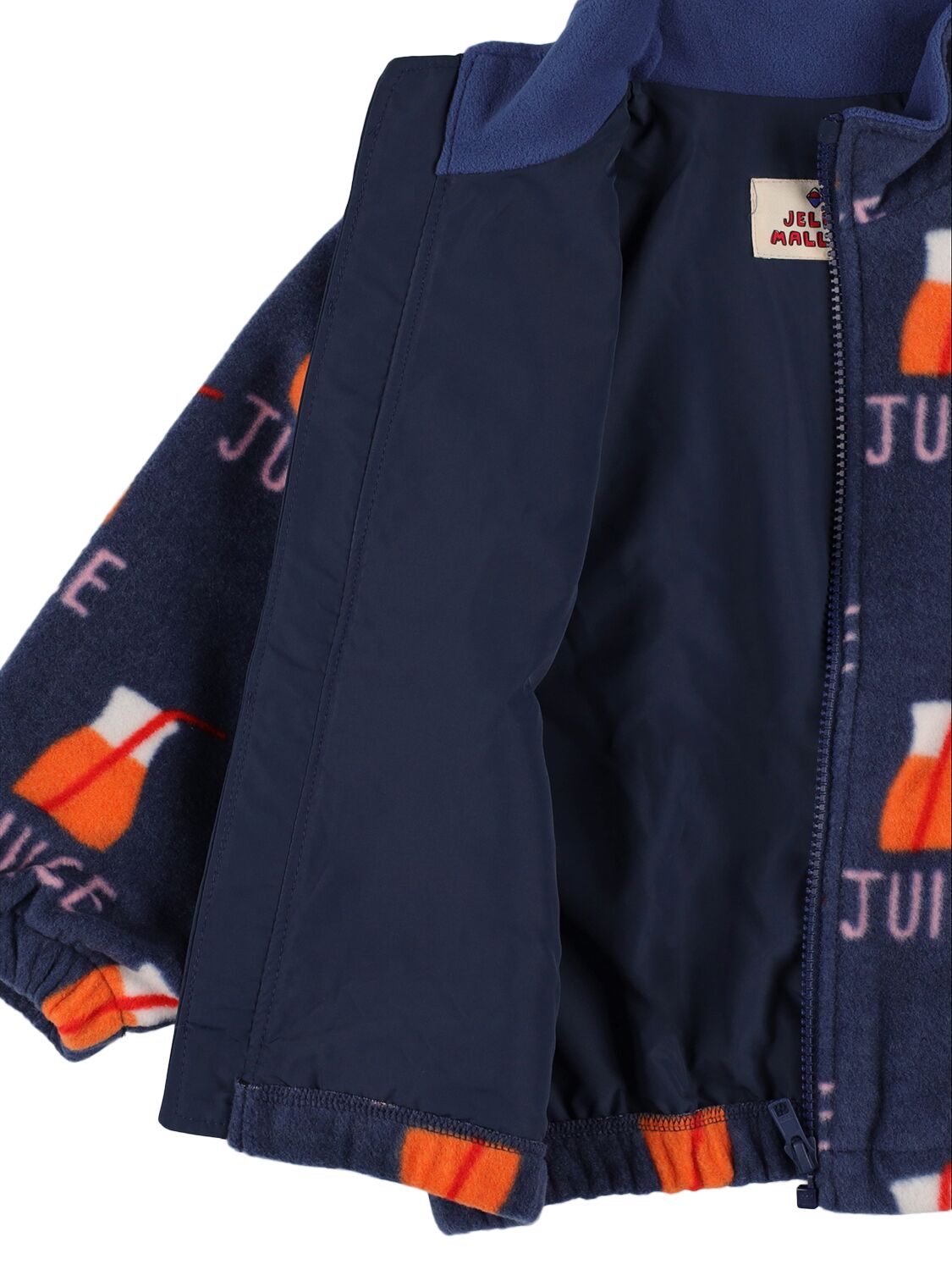 Shop Jellymallow Printed Tech Fleece Jacket In Navy,red