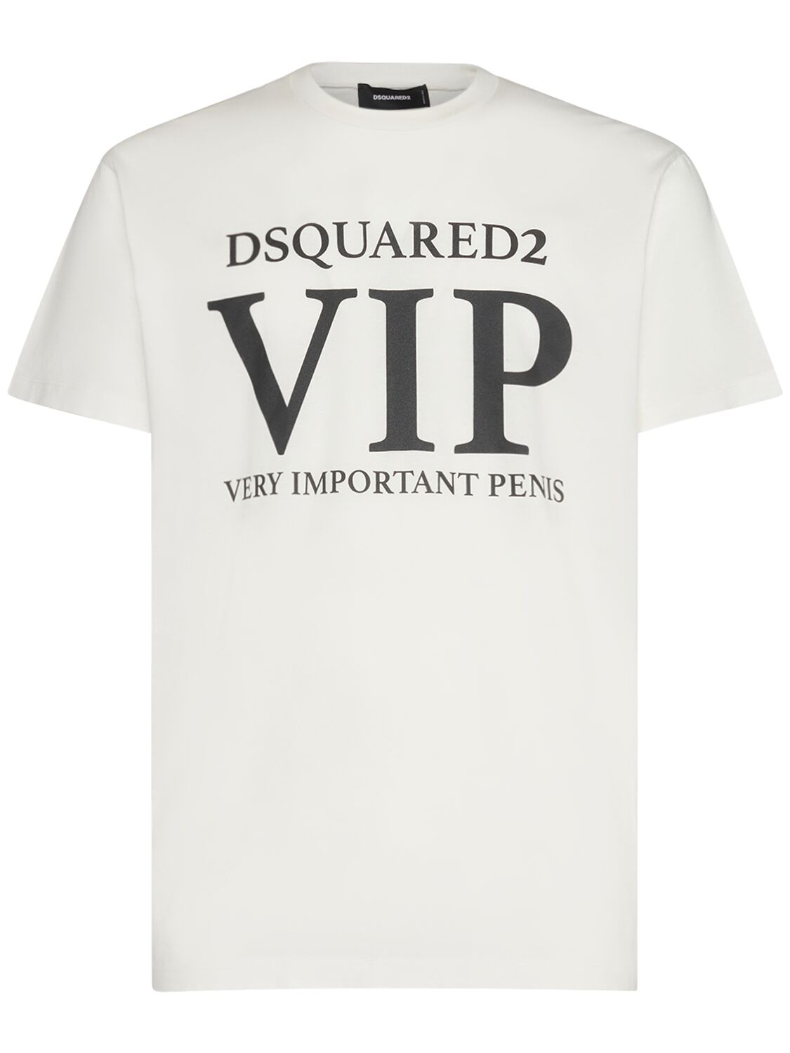 Dsquared2 Printed Cotton Jersey T-shirt In Off White