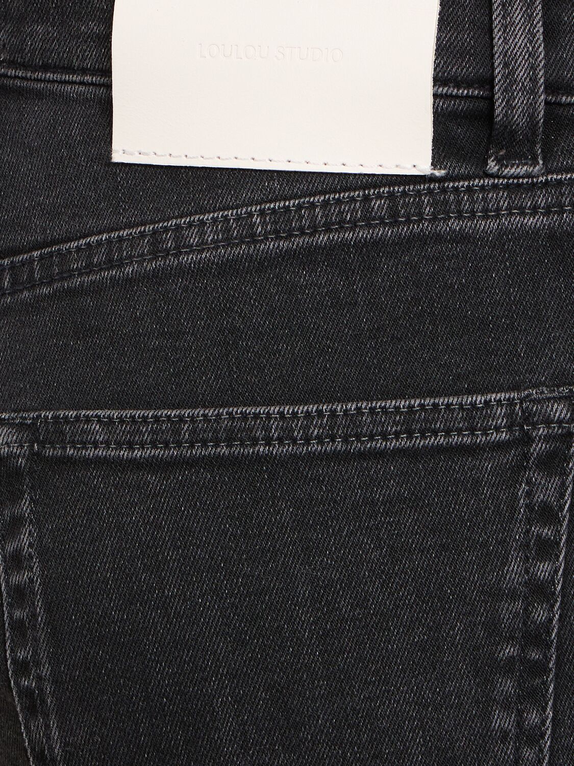 Shop Loulou Studio Wular Straight Organic Cotton Jeans In Black