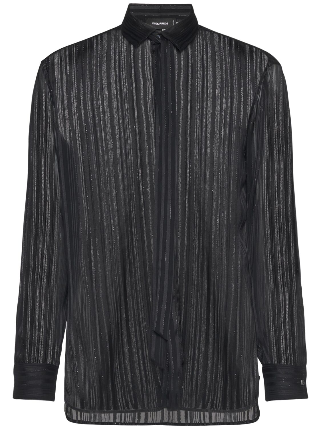 Dsquared2 Dan Relaxed Fit Lurex Shirt In Black
