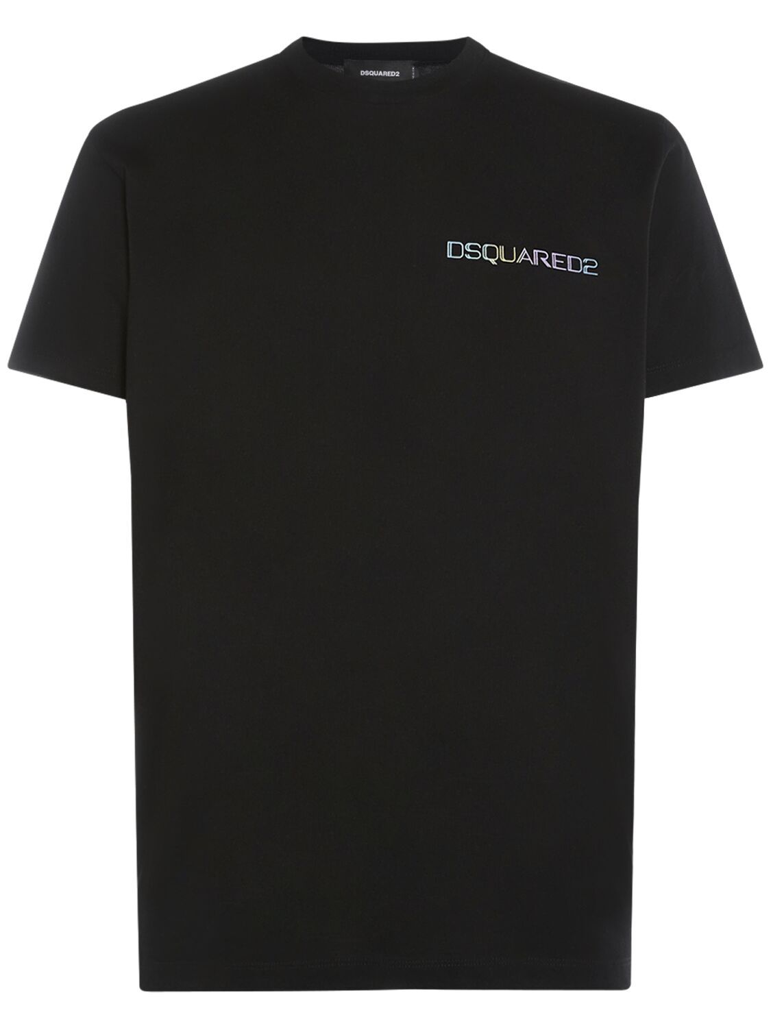 Shop Dsquared2 Palm Beach Printed Cotton T-shirt In Black