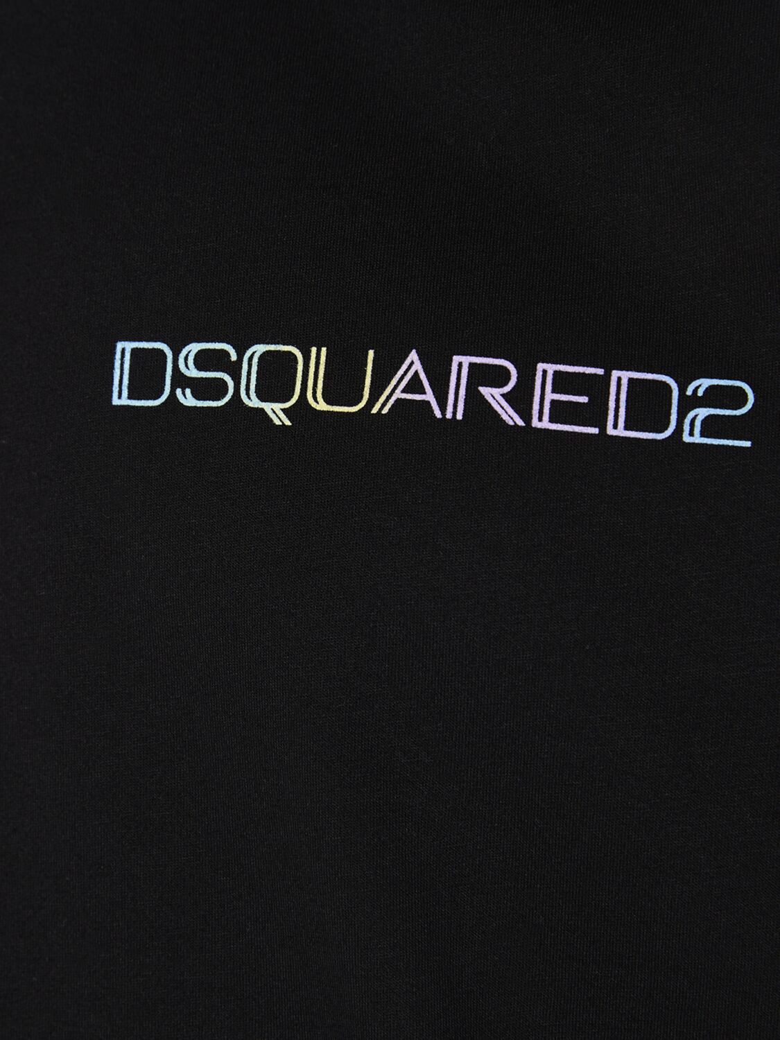 Shop Dsquared2 Palm Beach Printed Cotton T-shirt In Black