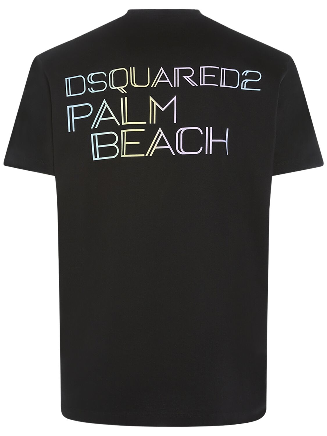 Shop Dsquared2 Palm Beach Printed Cotton T-shirt In Black