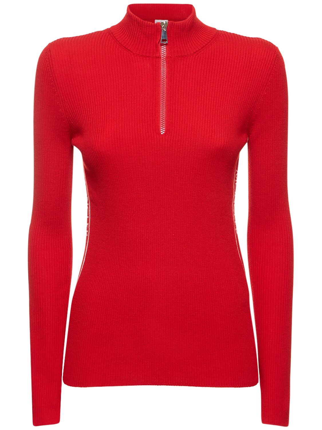 Moncler Ciclista Ultra Fine Wool Knit Sweater In Red