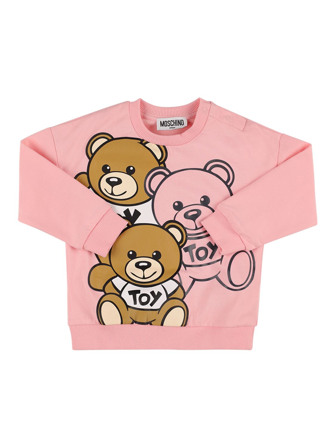 Moschino Kids' Printed Cotton Sweatshirt In Pink