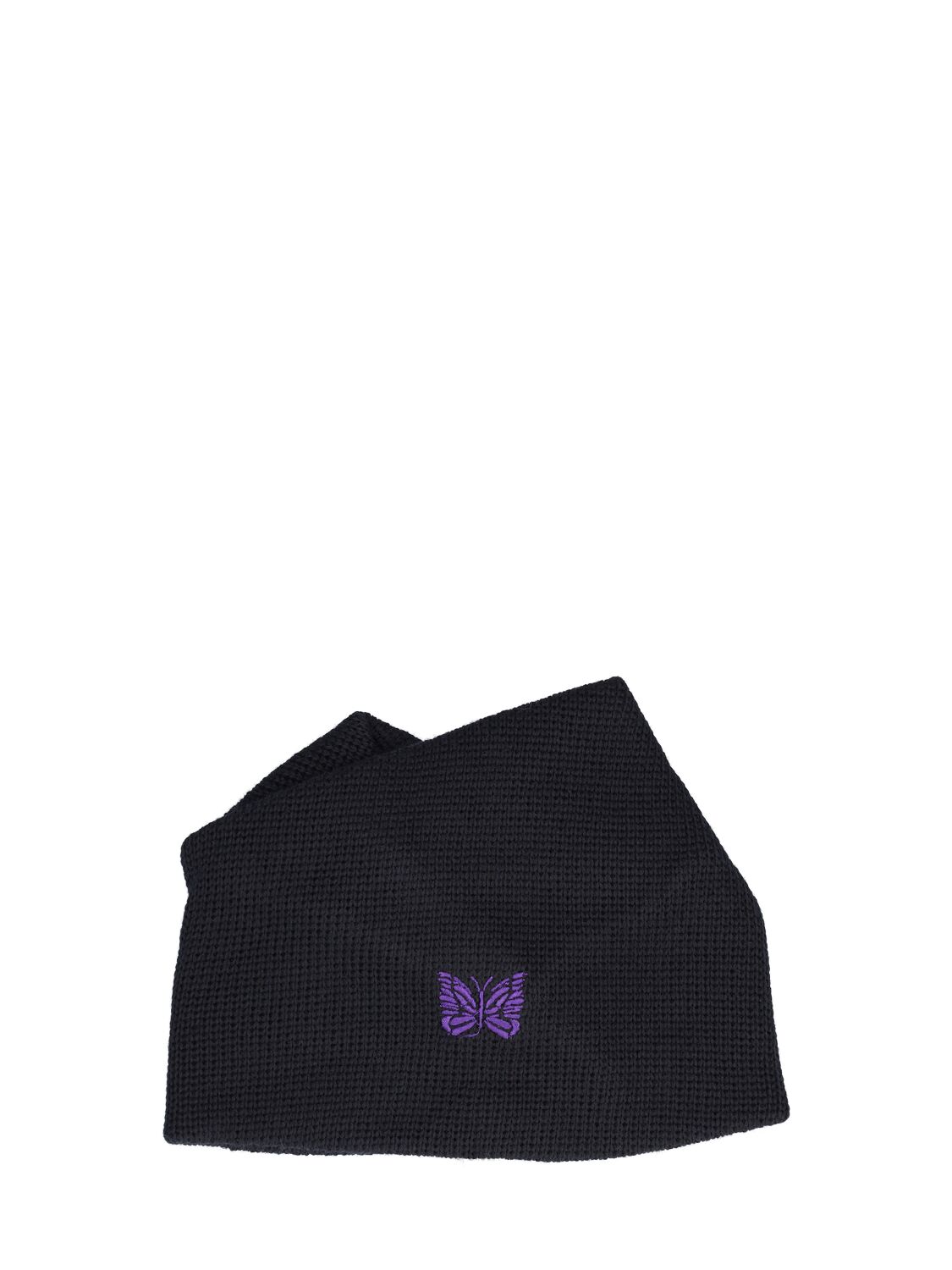 Needles Black Embroidered Neck Warmer In Black