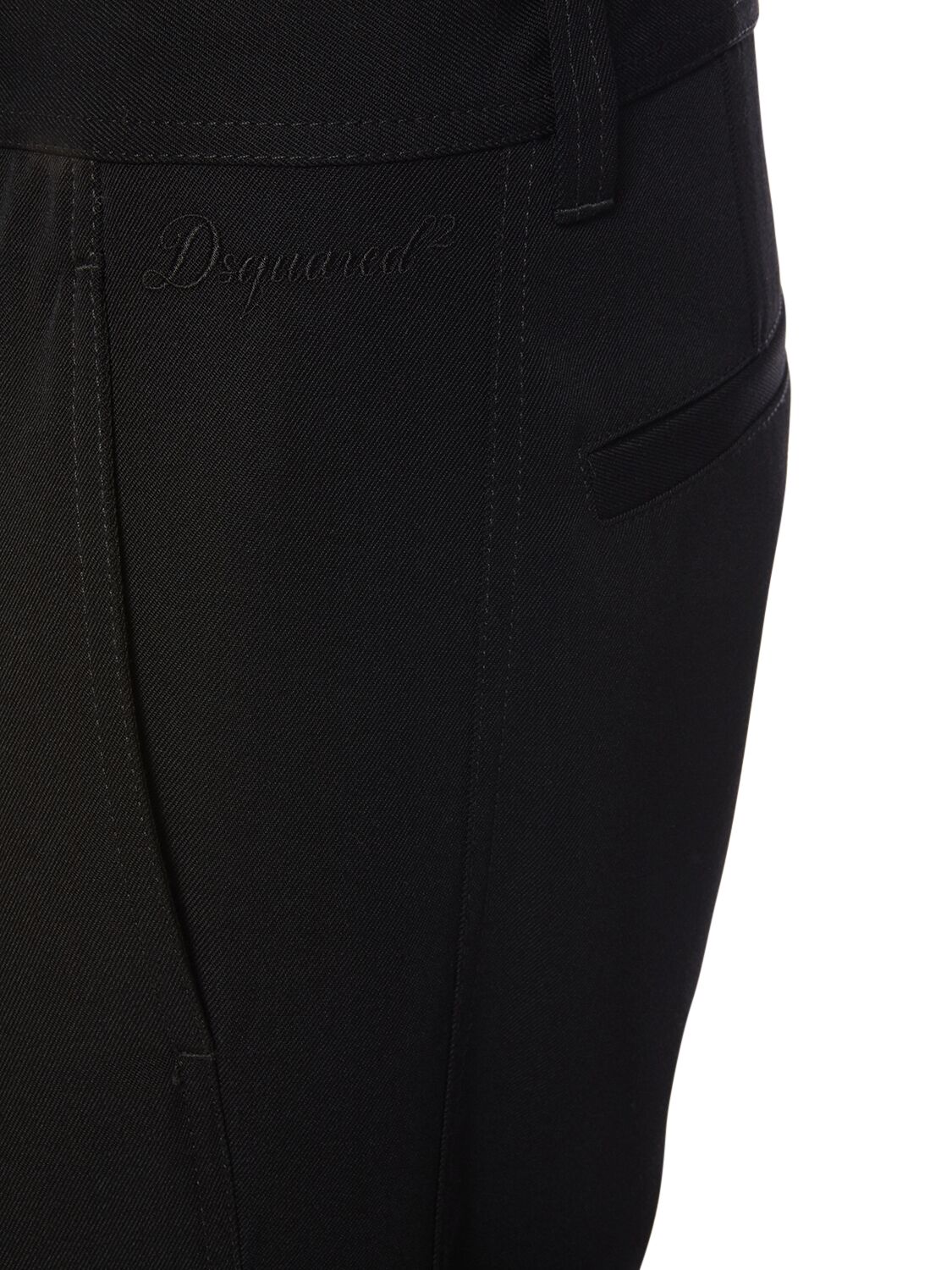 Shop Dsquared2 Virgin Wool Blend Pants In Black