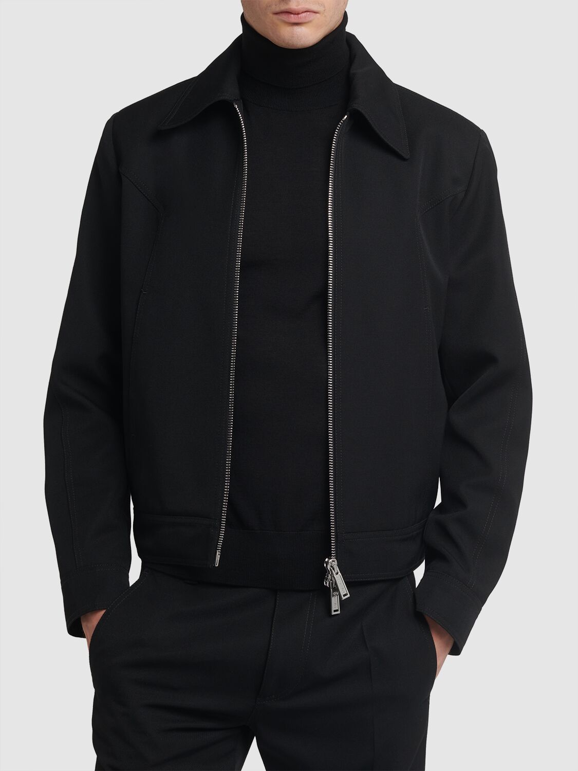 Shop Dsquared2 Wool Blend Zipped Jacket In Black