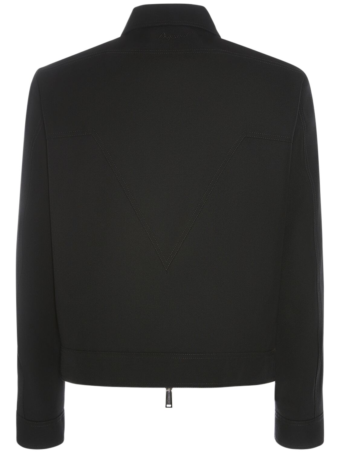 Shop Dsquared2 Wool Blend Zipped Jacket In Black