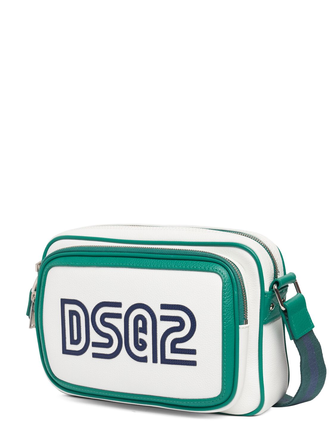 Shop Dsquared2 Spieker Logo Crossbody Bag In White,green