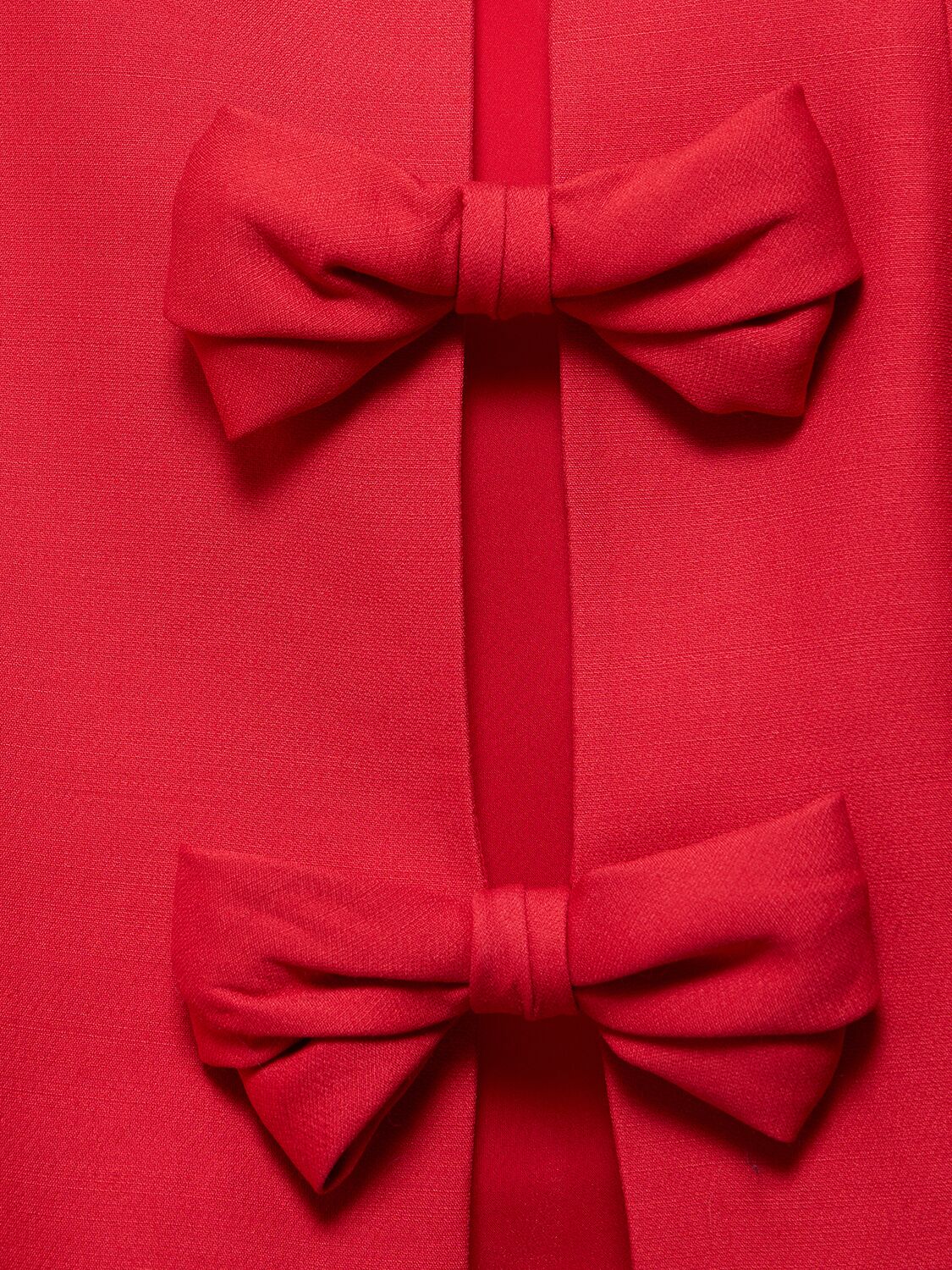 Shop Valentino Wool & Silk Crepe Mini Skirt W/bows In Red
