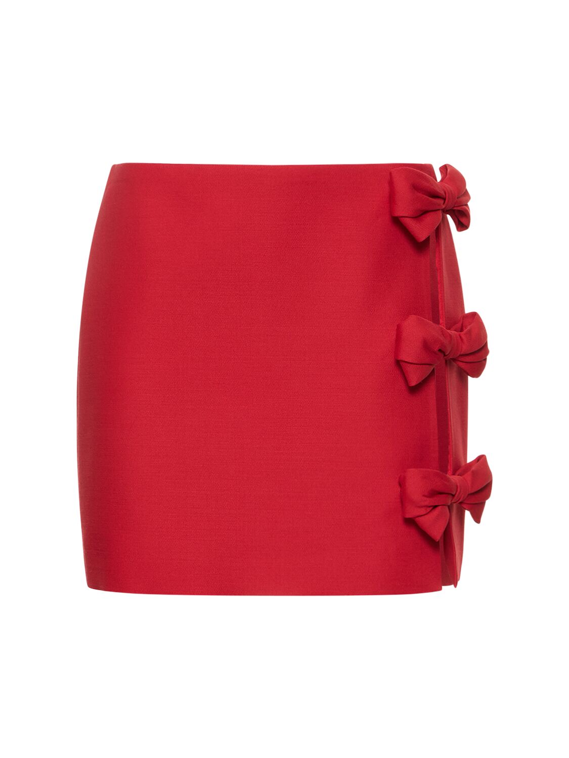 Wool & Silk Crepe Mini Skirt W/bows