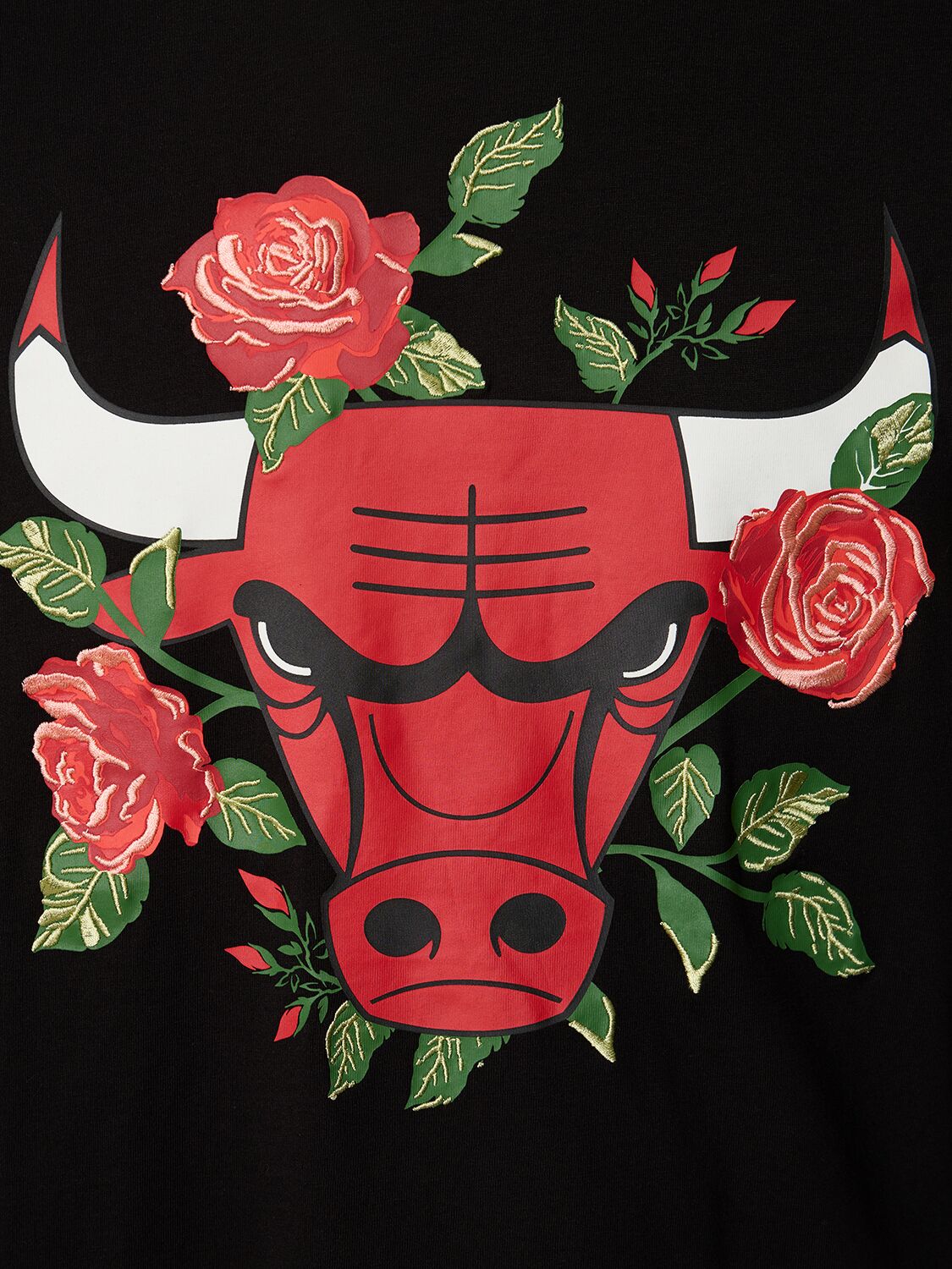 Black New Era NBA Chicago Bulls Floral Graphic T-Shirt