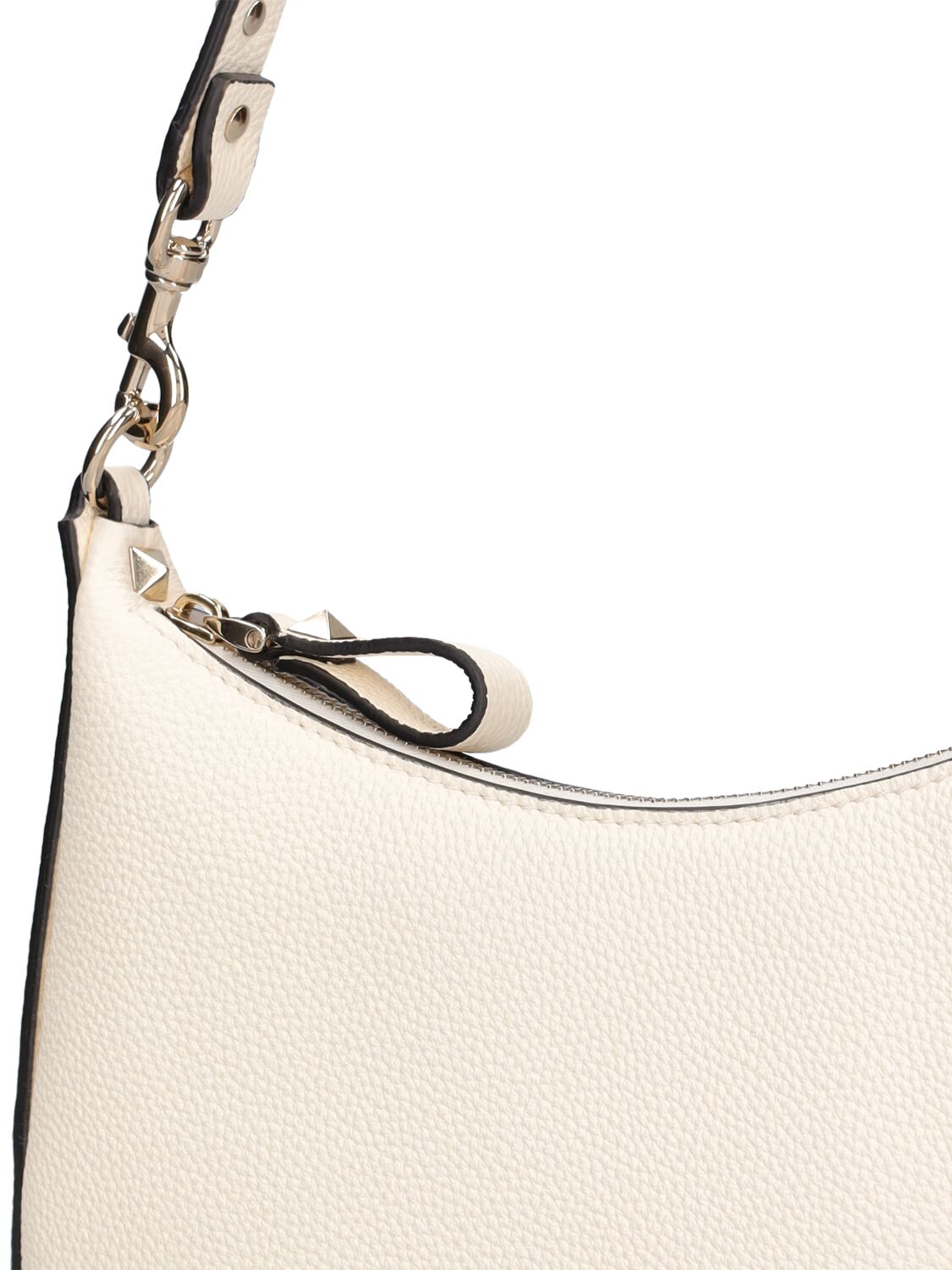 Shop Valentino Mini Hobo Rockstud Leather Bag In Ivory