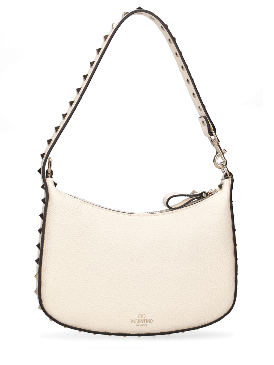 Shop Valentino Mini Hobo Rockstud Leather Bag In Ivory