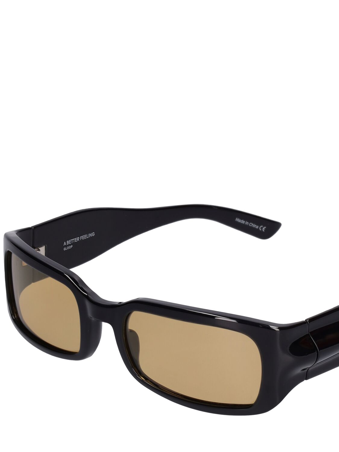 A BETTER FEELING GLOOP BLACK AMBER SUNGLASSES 