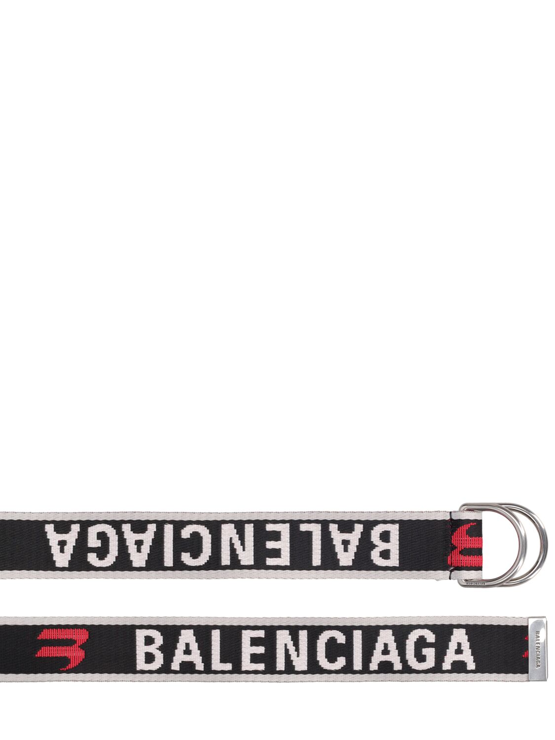 Shop Balenciaga 3.5cm Logo Jacquard D-ring Belt In Grau