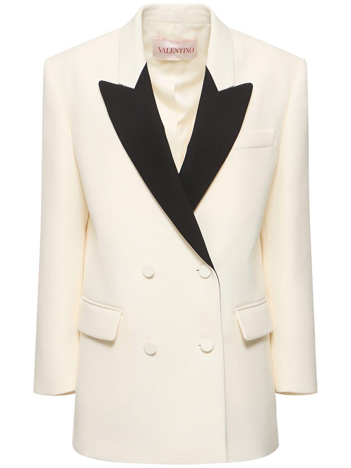 VALENTINO WOOL BLEND DOUBLE CREPE TUXEDO JACKET