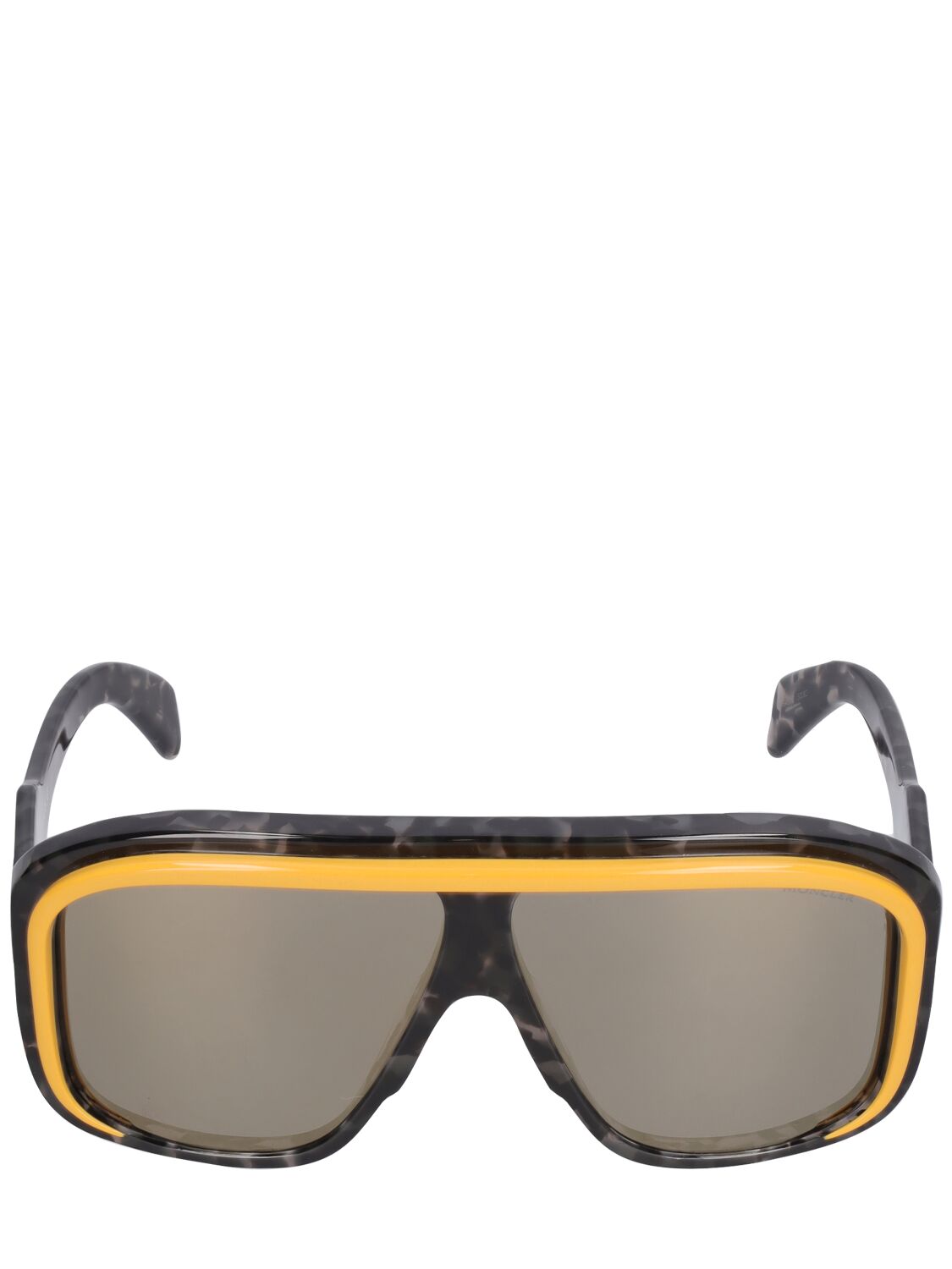 Moncler Vintage-inspired Shield Sunglasses In Black,brown
