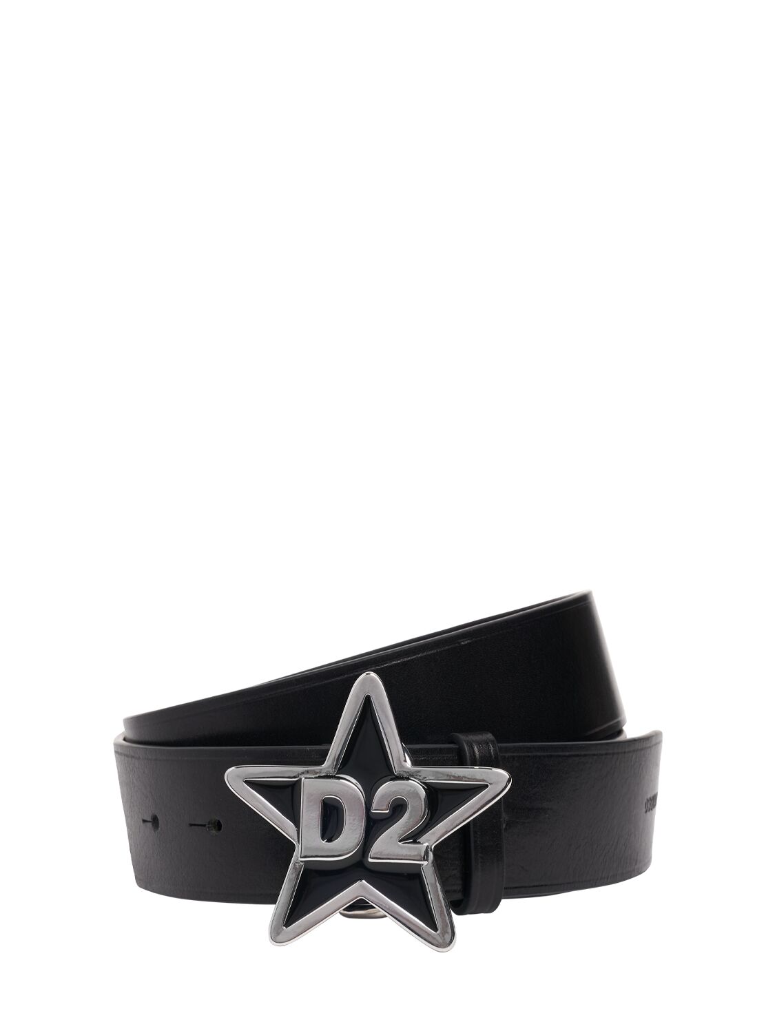 Dsquared2 D2 Leather Buckle Belt In Black