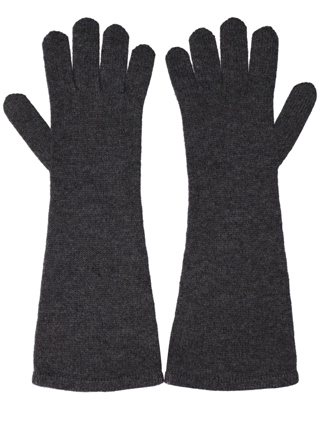 Shop Max Mara Jock Cashmere Gloves In Grigio Scuro