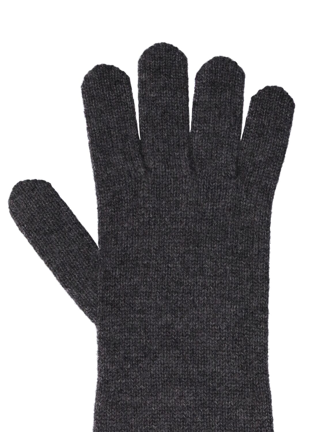 Shop Max Mara Jock Cashmere Gloves In Grigio Scuro