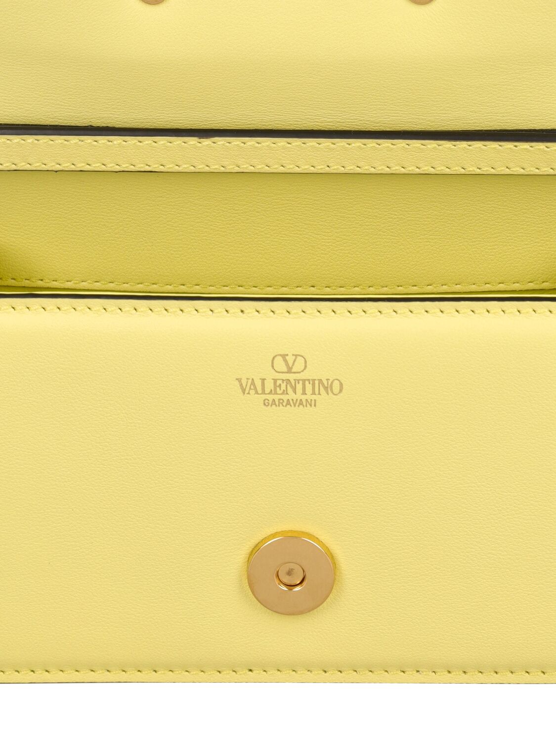 Shop Valentino Small Locò Leather Top Handle Bag In Light Yellow