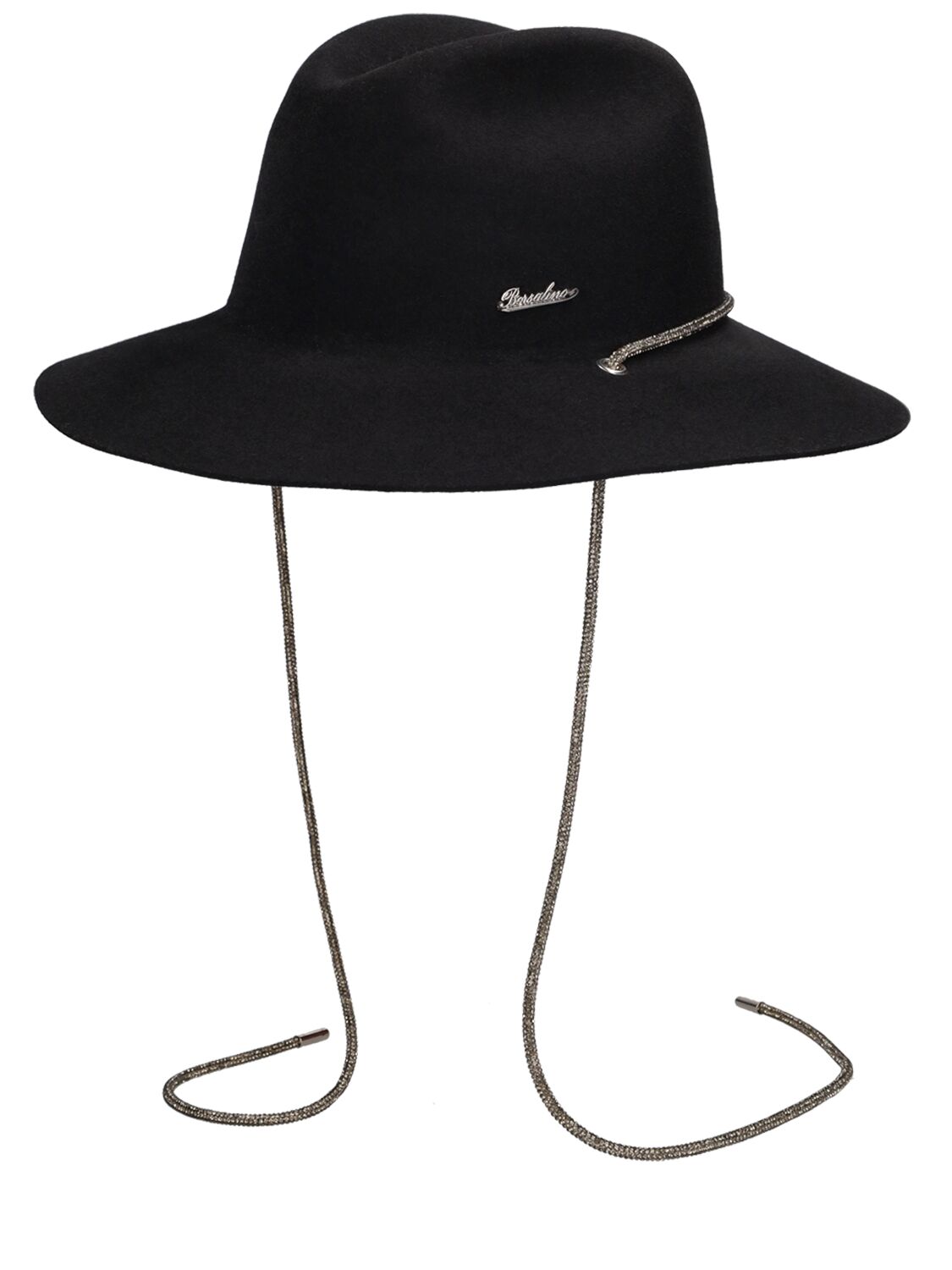 Shop Borsalino Jo Embellished Felt Hat In Black
