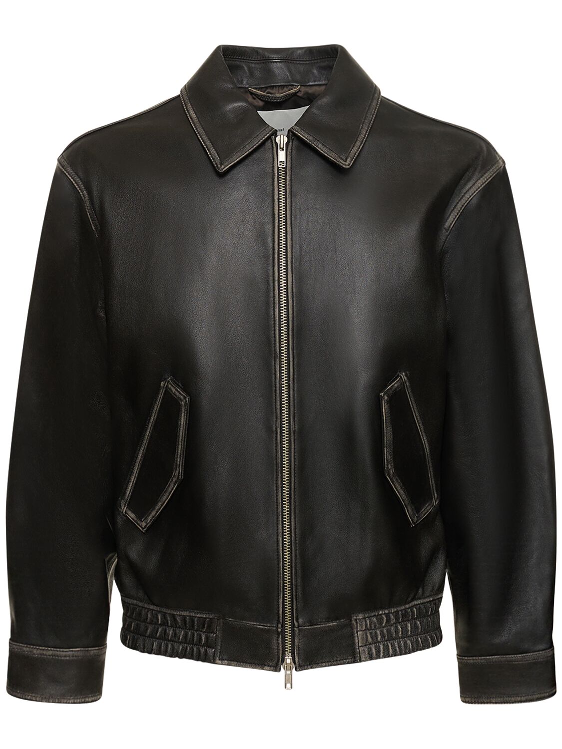 Shop Dunst Unisex Lamb Leather Jacket In Black