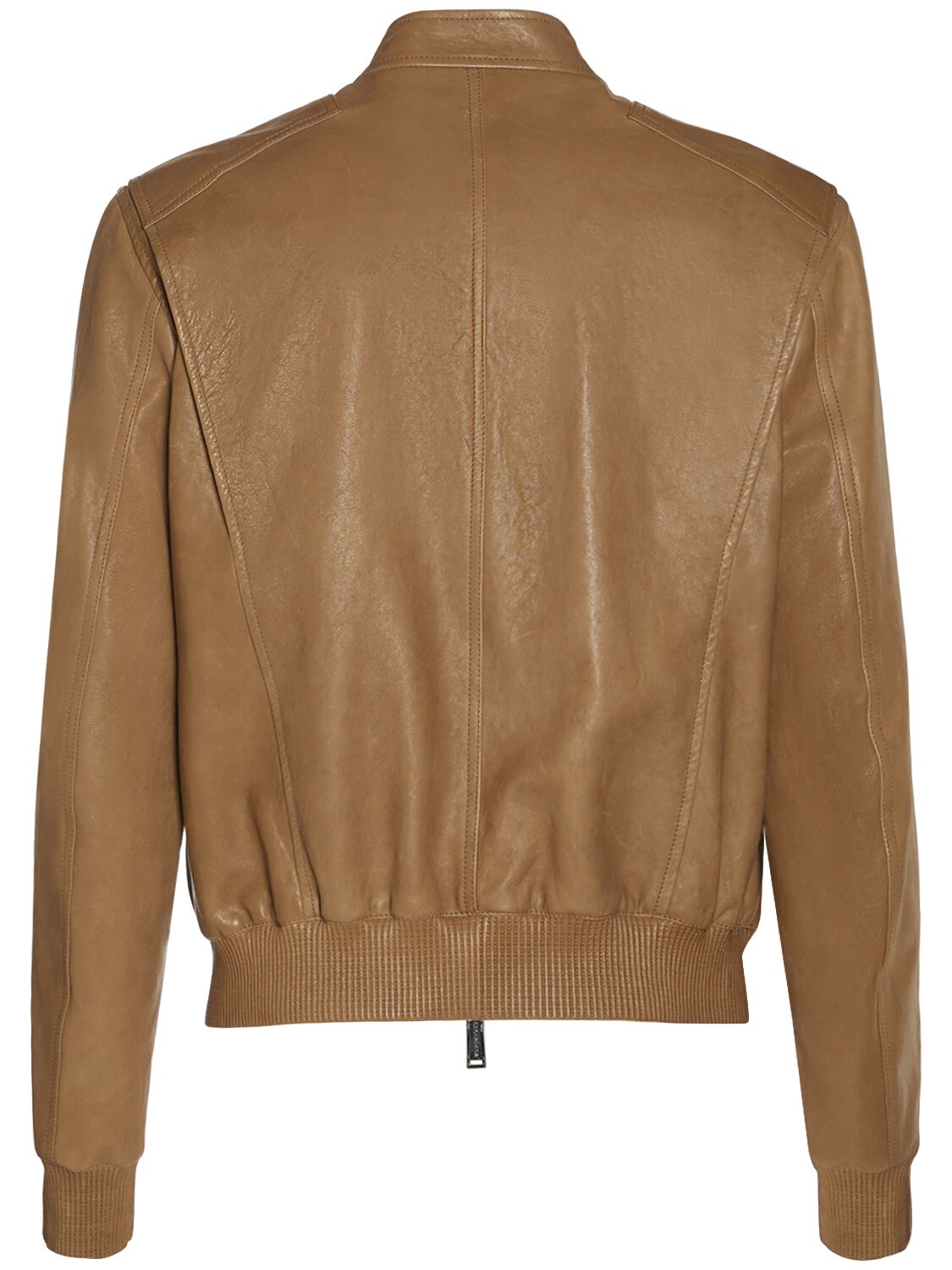 Shop Dsquared2 Rocco Siffredi Leather Zip Jacket In Dark Chocolate