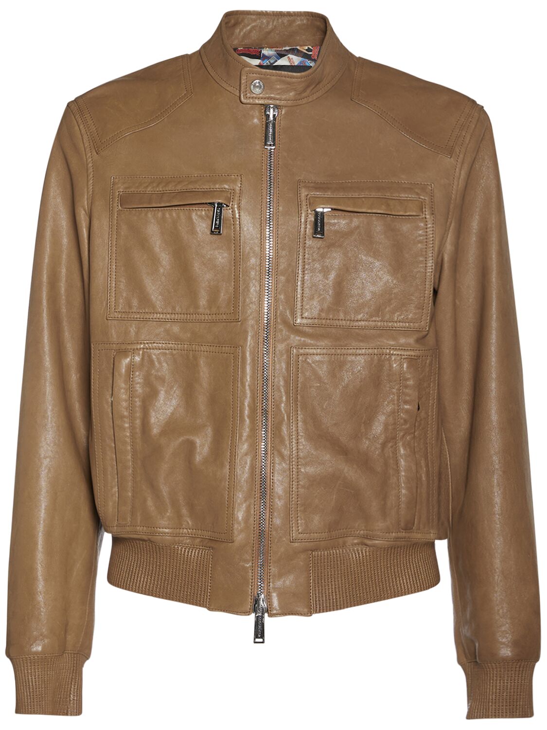 Image of Rocco Siffredi Leather Zip Jacket