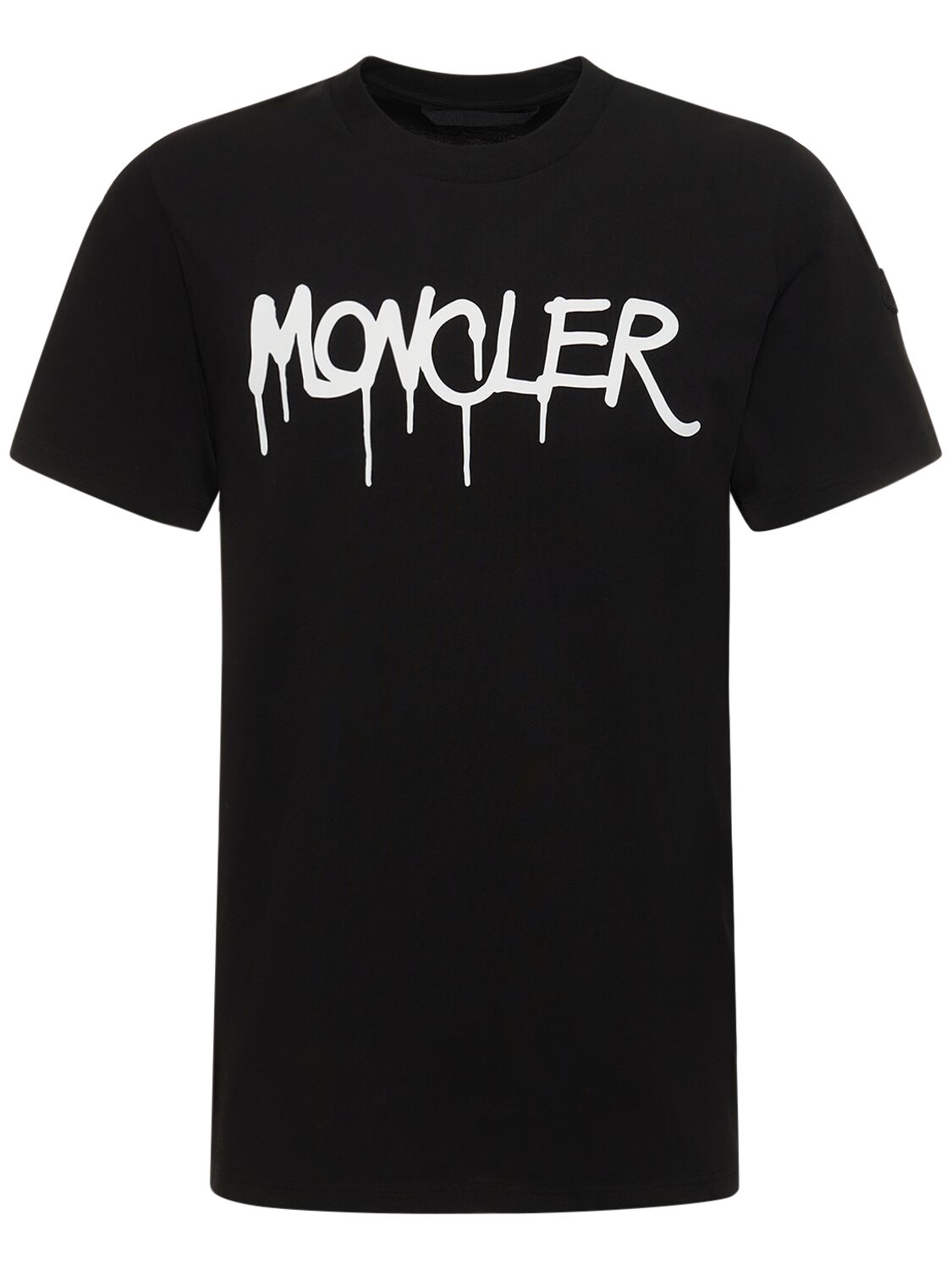 Moncler Logo Detail Heavy Cotton T-shirt In Black