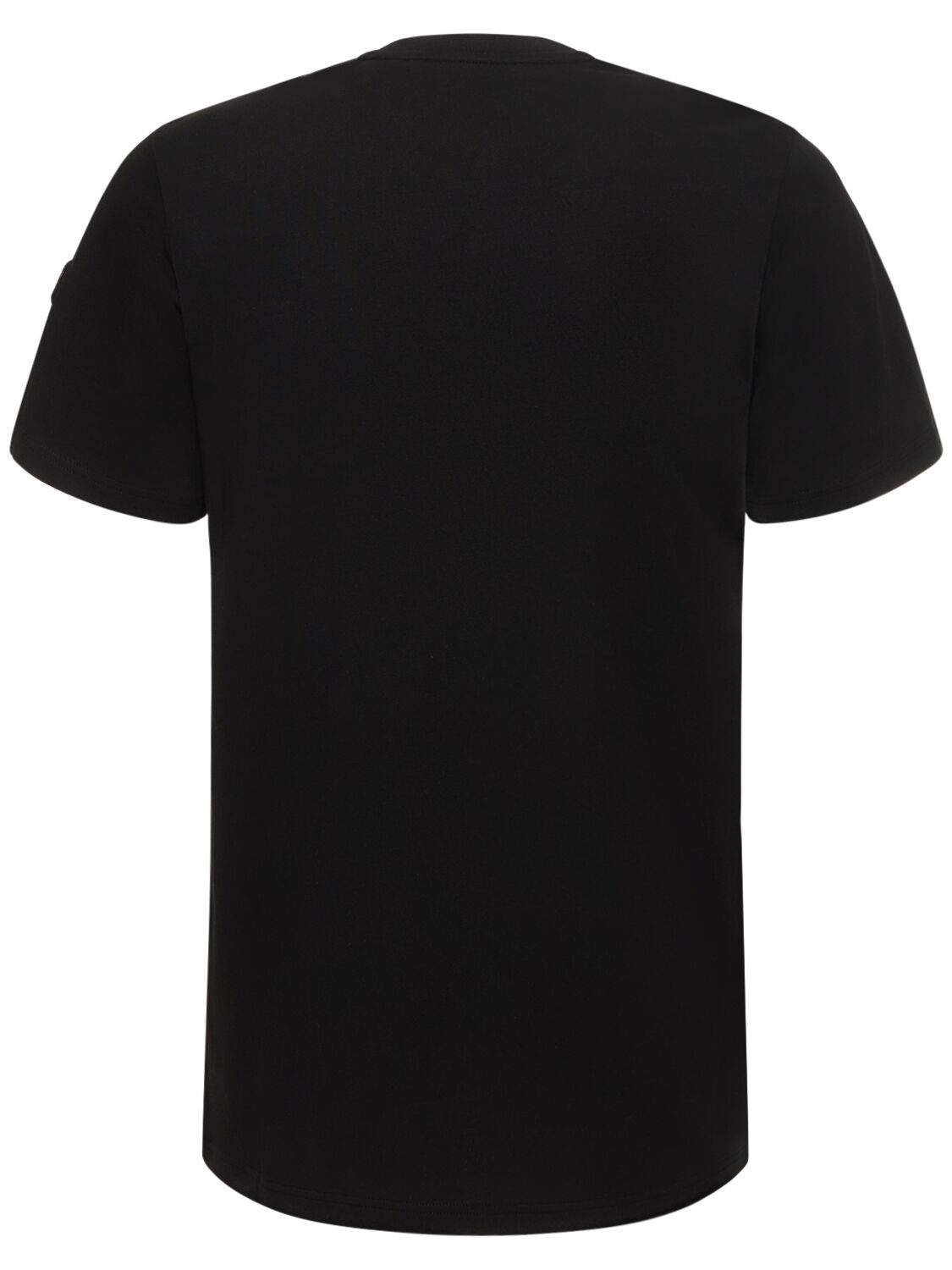Shop Moncler Logo Detail Heavy Cotton T-shirt In Black