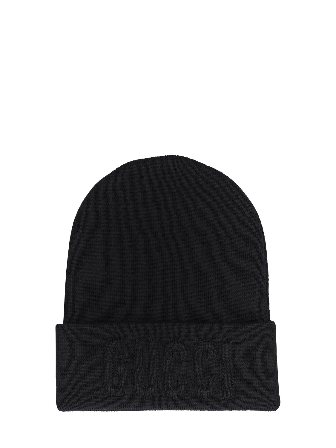 Gucci 刺绣羊毛针织便帽 In Black