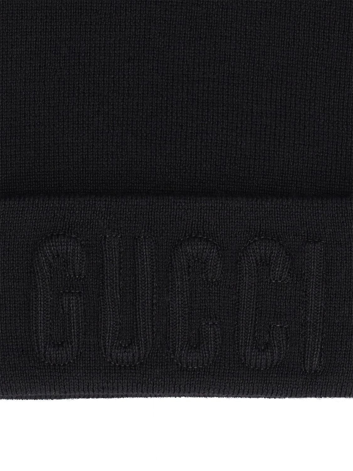 Shop Gucci Embroidered Wool Knit Beanie In Black
