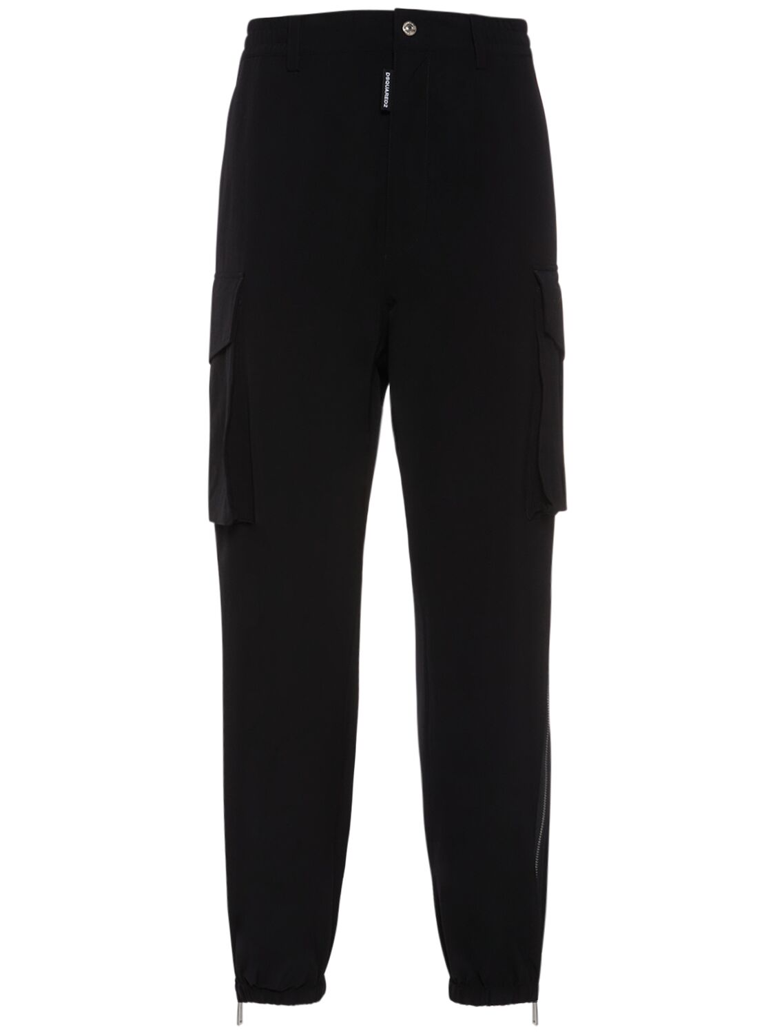 Dsquared2 Tech Blend Cargo Trousers In Black