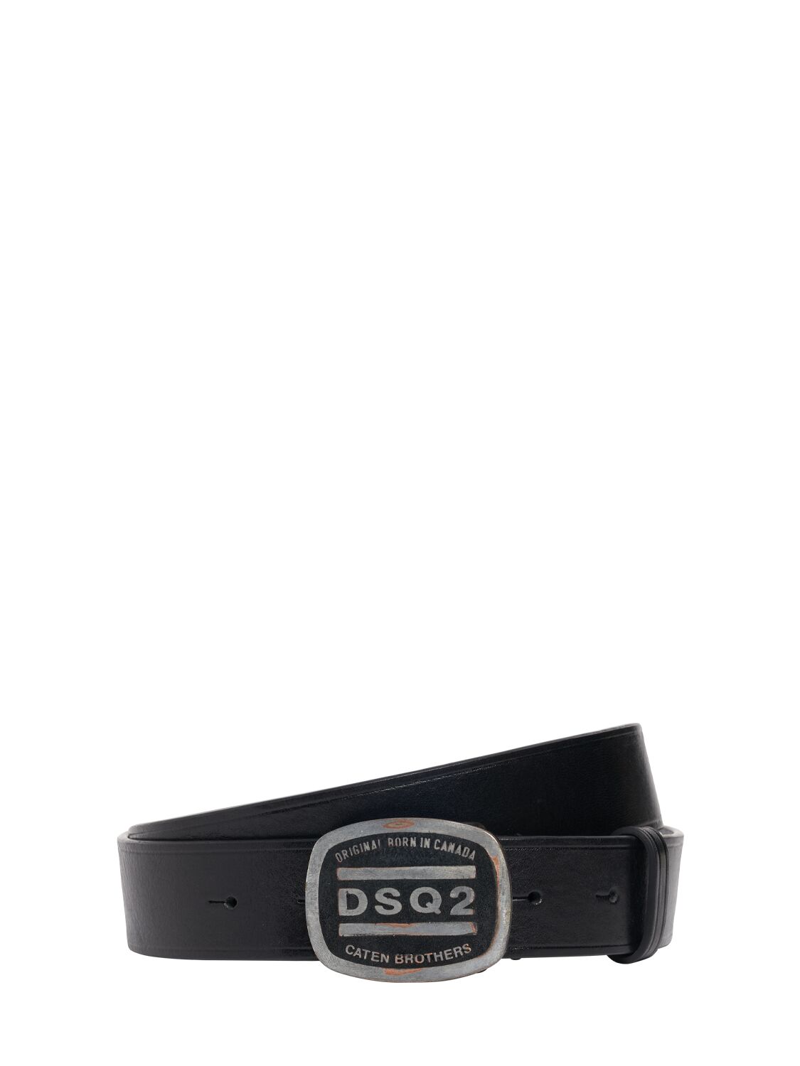 Dsquared2 Dsq2 Leather Buckle Belt In Black