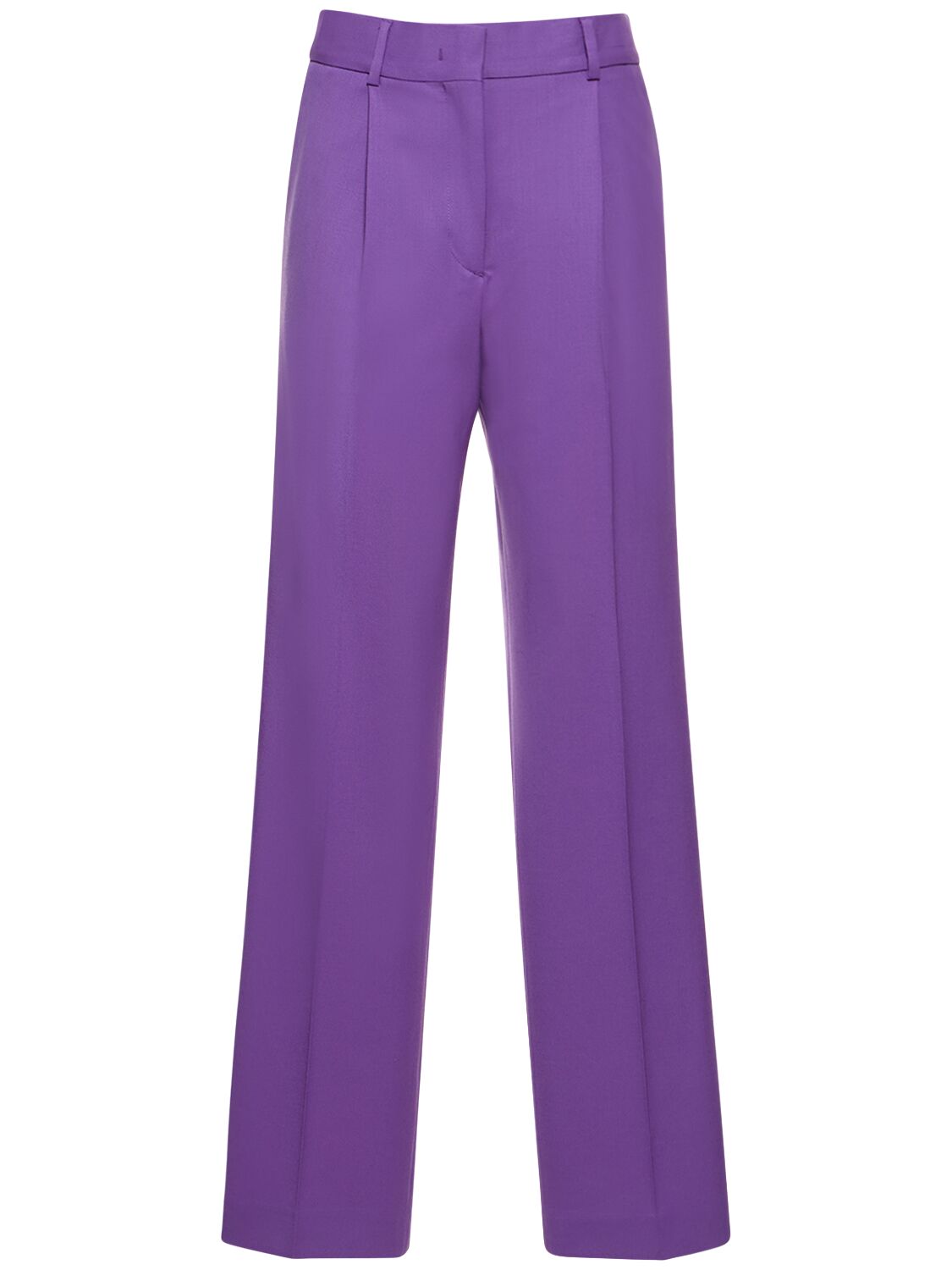 Msgm Wool Straight Pants In Violet