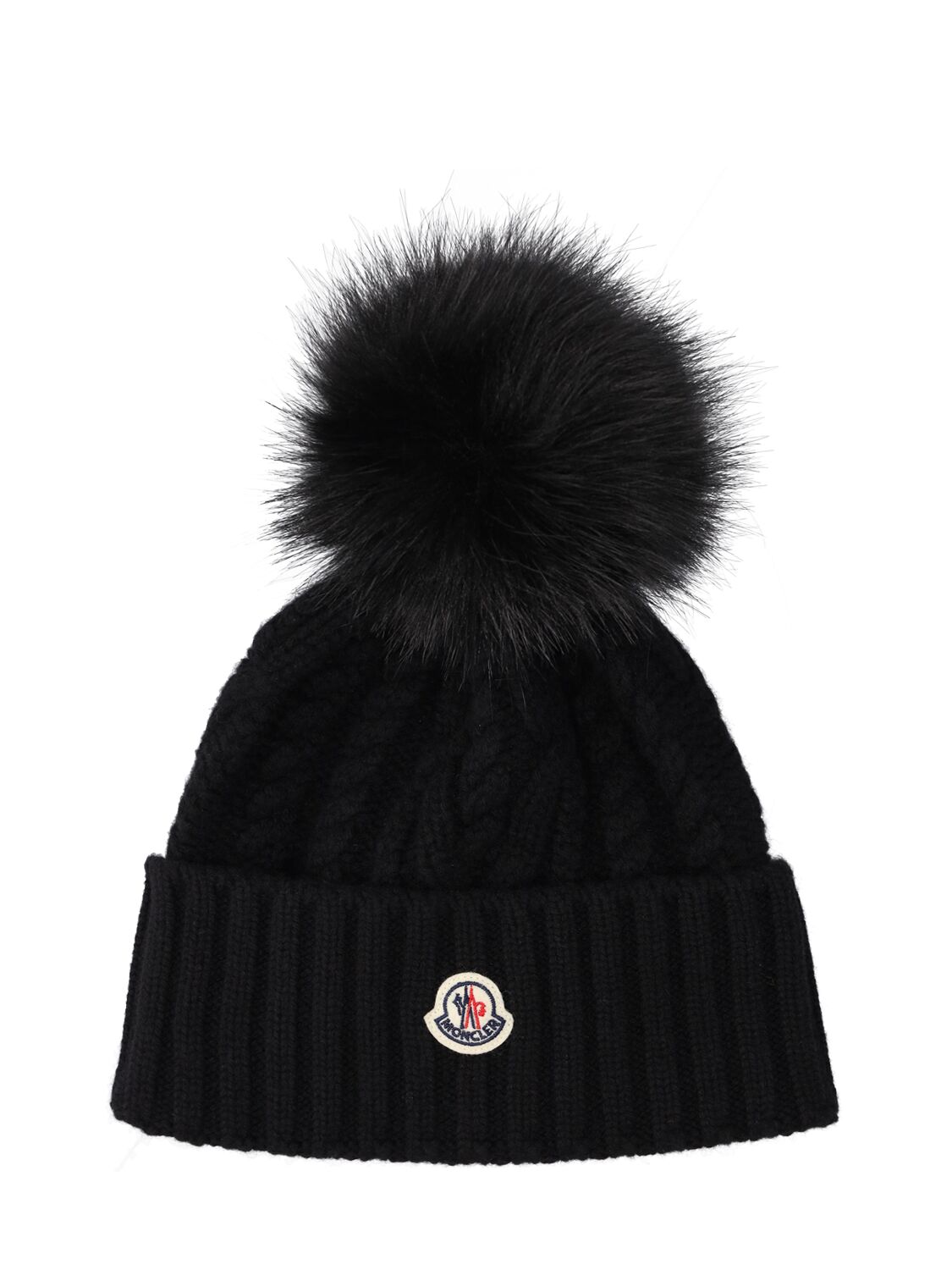 Moncler Tricot Wool & Cashmere Hat In Black