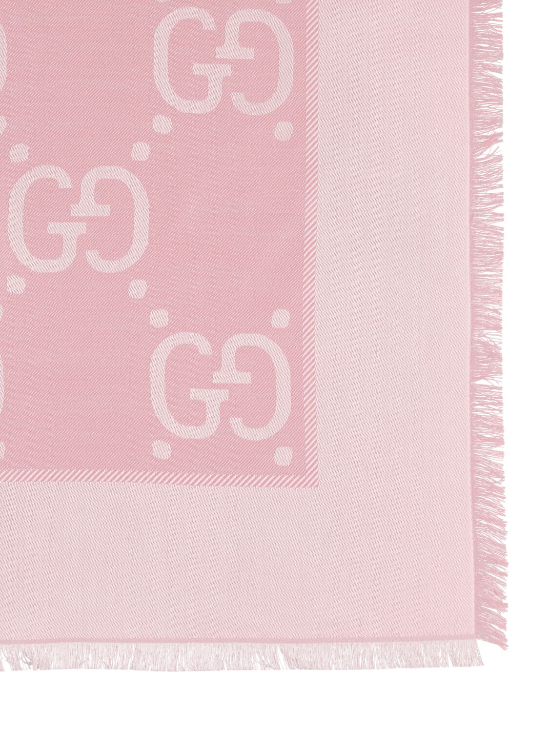Shop Gucci Gg Jacquard Silk & Wool Shawl In Pink