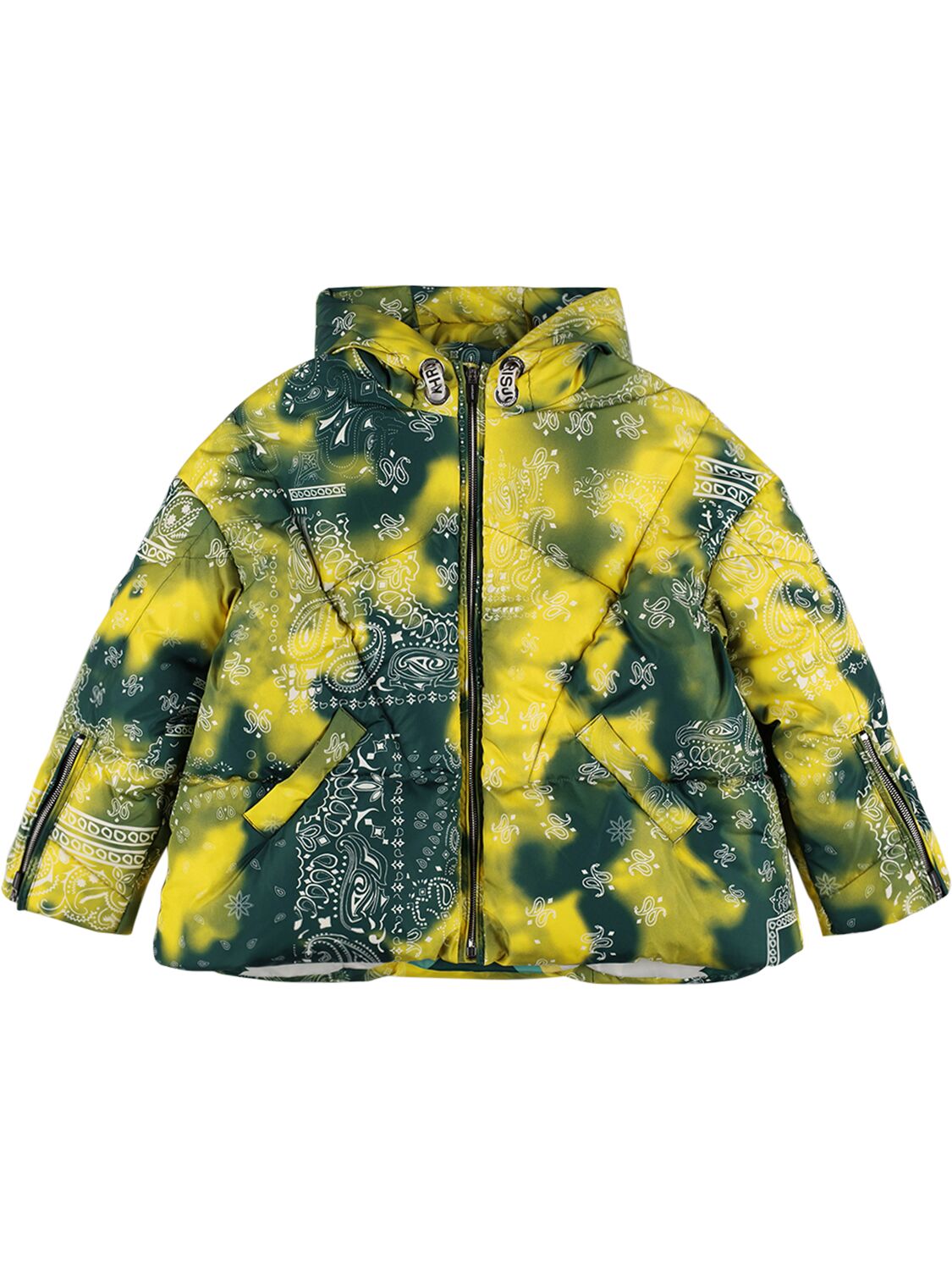 Khrisjoy Kids' Bandana Print Quilted Nylon Down Jacket In Multicolor